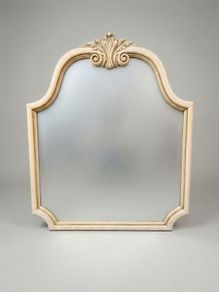 Vintage French Armoire Style Shield Shape Mirror