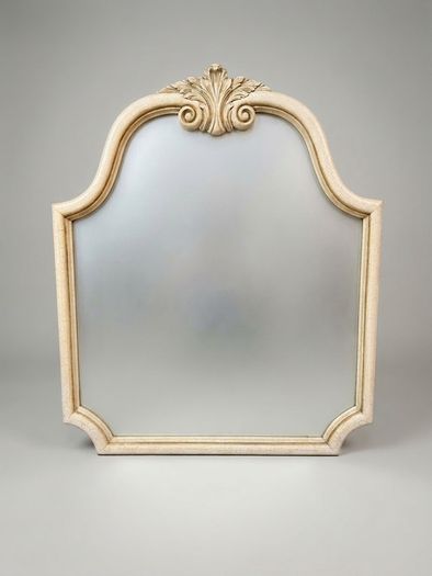 Vintage French Armoire Style Shield Shape Mirror