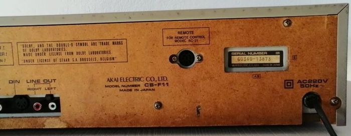 From 1982  Akai - CS-F11 Audio-cassette deck, working good.