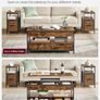 Coffee Table Height Adjustable Living Room Table Coffee Table with Drawers Open Compartment Vintage Brown Ink Black Image 4
