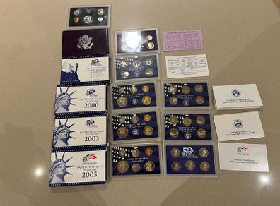 USA Kennedy 6 Proof Sets x 46 Coins