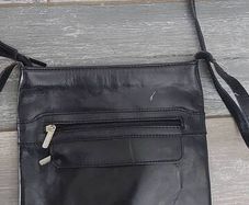 black leather cross body bag