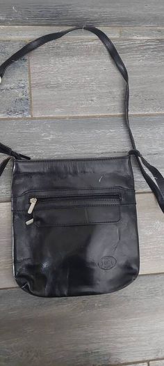 black leather cross body bag