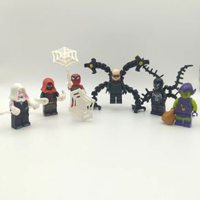 [6-Pack] Spider-Man Heroes & Villains Marvel Minifigure Bundle - Compatible with LEGO