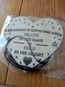 bnwt wooden heart grandad