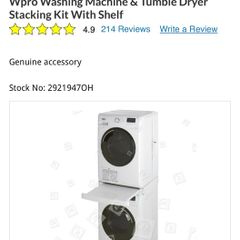Washing machine and dryer stacking kit