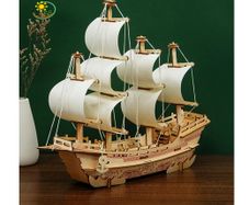 Vintage Style Sailing Ship - 3D Jigsaw - great gift