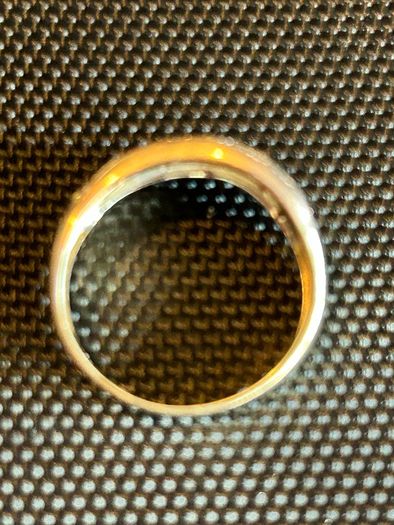 Ladies 9ct Gold Diamond Ring yellow white and rose gold top