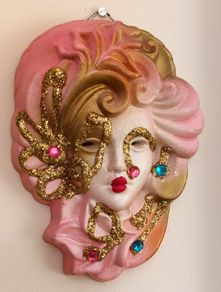 Venetian Style Porcelain Wall Hanging Mask
