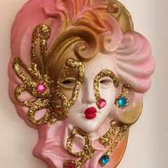 Venetian Style Porcelain Wall Hanging Mask