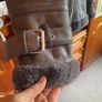 Warehouse Suede-look biker jacket Image 9