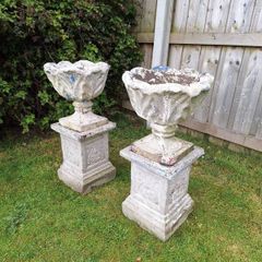 Garden flower pots and pedastals