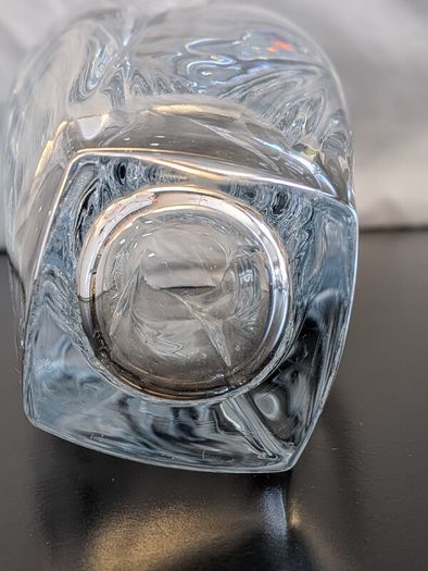 Vintage Clear Glass Tulip Petal Vase Sculptural Flower Vase 25cm