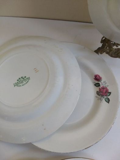 Lovely Mix and Match Set of Nine Vintage Shabby Chic Floral Tea Plates by Arklow Pottery, Carrigaline Pottery and Alfred Meakin