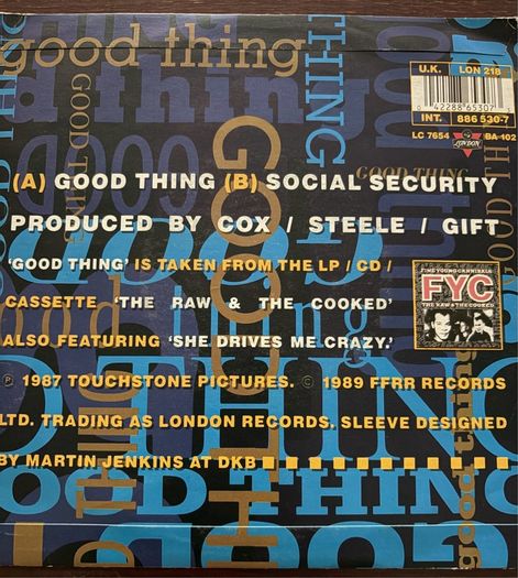 Fine Young Cannibals Good Thing 1989 UK 7 inch Single