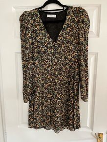 Mango v-neck mini dress