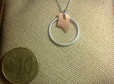 Sterling Silver, Copper and Ring Necklace