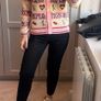 Gorgeous River Island Pink Nephthys Collab Apres Ski Print Cardigan Image 2