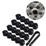 20pcs Wheel Nut Bolt Cover Caps, Black For Audi Vw Bmw Mercedes, Universal 17mm Image 3