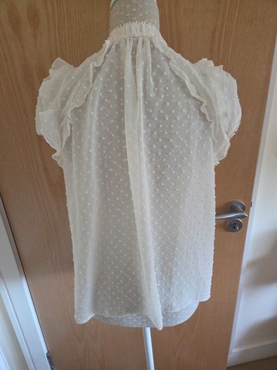 Zara cream dobby top uk10