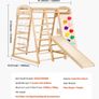 Jungle gym wooden Toddler Indoor Playground, 109 x 120 x 119.5 cm, with Wood and Rope Ladder, Net Ladder, Swing, Monkey Bar, Slide, Climbing Wall, Wooden Indoor Climbing Toys for Kids Image 3
