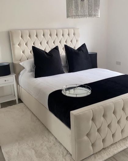 Double Bed Frame Optional Gaslift Ottoman Storage - Storage Bed- Upholstered Bed- Bed on Sale- Mattres