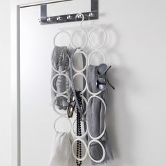 IKEA KOMPLEMENT Multi-use hanger, beige scarf, tie, accessory tidy