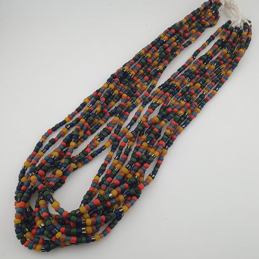 Antique African Style MultiColor 4 -5 mm Glass Beads Necklace Strand