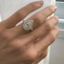 1.25 CT 925 silver Pear Moissanite Wedding Ring Halo With Accent Engagement Ring. Image 2