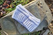 Handmade crochet warm headband, grey wooly ear warmer