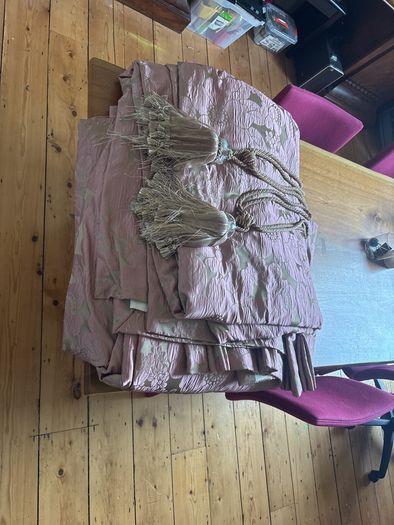Beautiful fleece interlined curtains from period home. Make an offer.