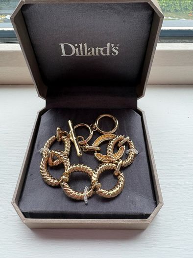 Chunky Gold Statement Bracelet with Toggle Clasp + Gift Box