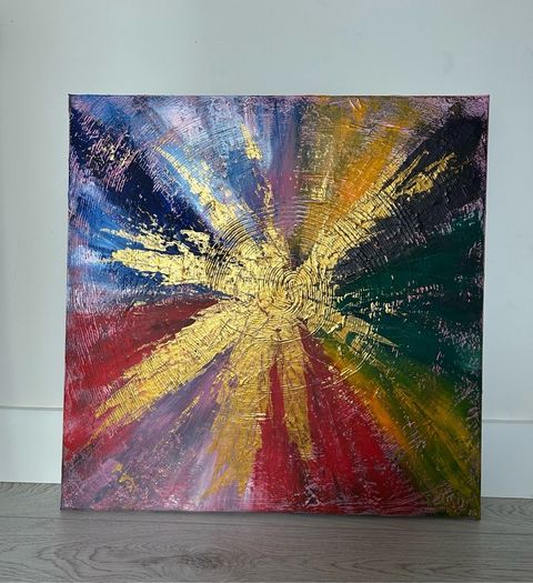 Colour burst abstract painting