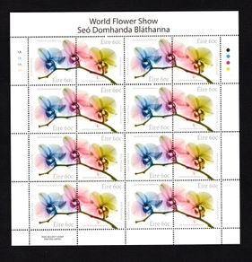 2014 Ireland World Flower Show 2014 Commemorative Stamps Sheetlet Plate 1A1A1A1A Mint Never Hinged (MNH)