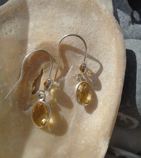 Citrine/Silver earrings,Gemstone earrings,Gift.November birthstonerrings,Drop earrings