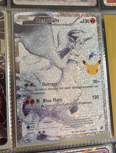 Pokemon TCG Reshiram 113/114 & Zekrom 114/114 Celebrations 25th Anniversary Pair