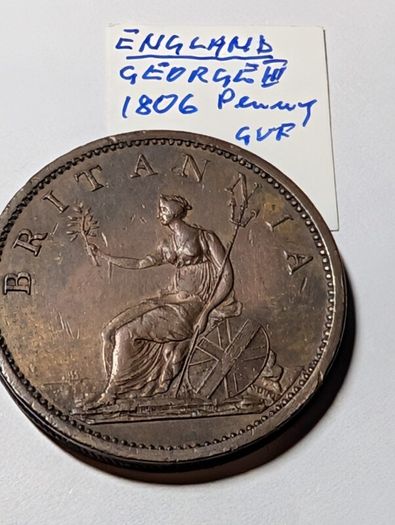 1806 Penny about unc.