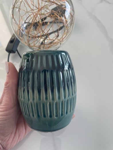 Pair of teal ombre lamps