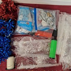 Balloons with balloon weights and stands