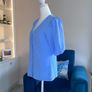 Ladies Cornflower Blue Blouse from Gallery. Size UK 10 / EU 38 Image 9