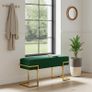 Axon Modern Pink Velvet Bench with Gold Metal Frame 100x34x45cm Image 5