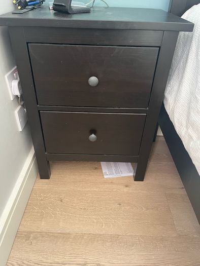 Bed frame and two lockers