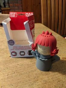 Zap Chef Mad Mama (frequently branded as Angry Mama), a steam-activated microwave cleaning gadget designed to loosen caked-on food splatter and grease without chemical cleaners.