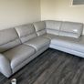 Cream leather couch Image 4