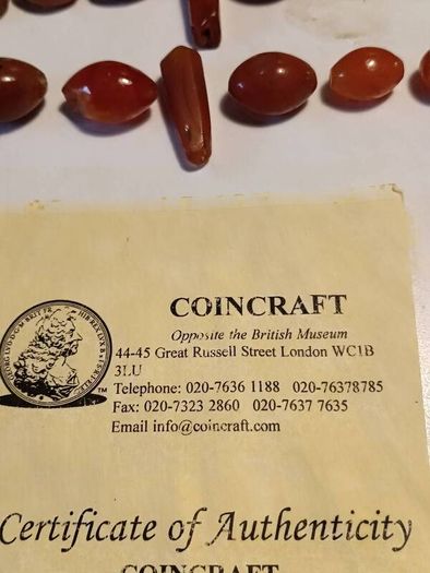 25 1900BC Carnelian Ancient Egypt Beads(With COA)