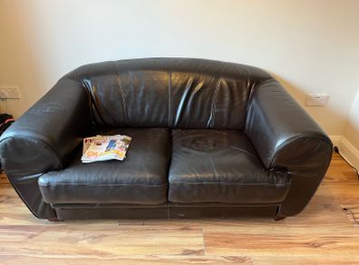 two-seater leather sofa