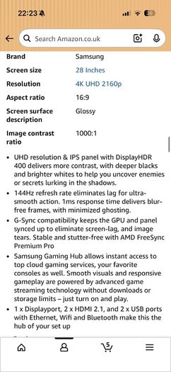 Samsung Odyssey g7 28"