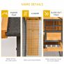 Rabbit Hutch Guinea Pig Hutch Wood-metal Elevated Guinea Pig House Pet Bunny Cage for Outdoor 122 x 63 x 92cm Light Yellow Image 3