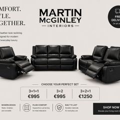 New 3+2 & 3+1+1 Full Leather Recliner Sofa Sets