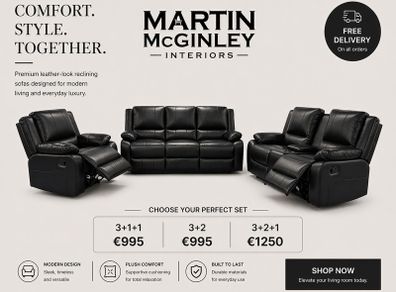 New 3+2 & 3+1+1 Full Leather Recliner Sofa Sets